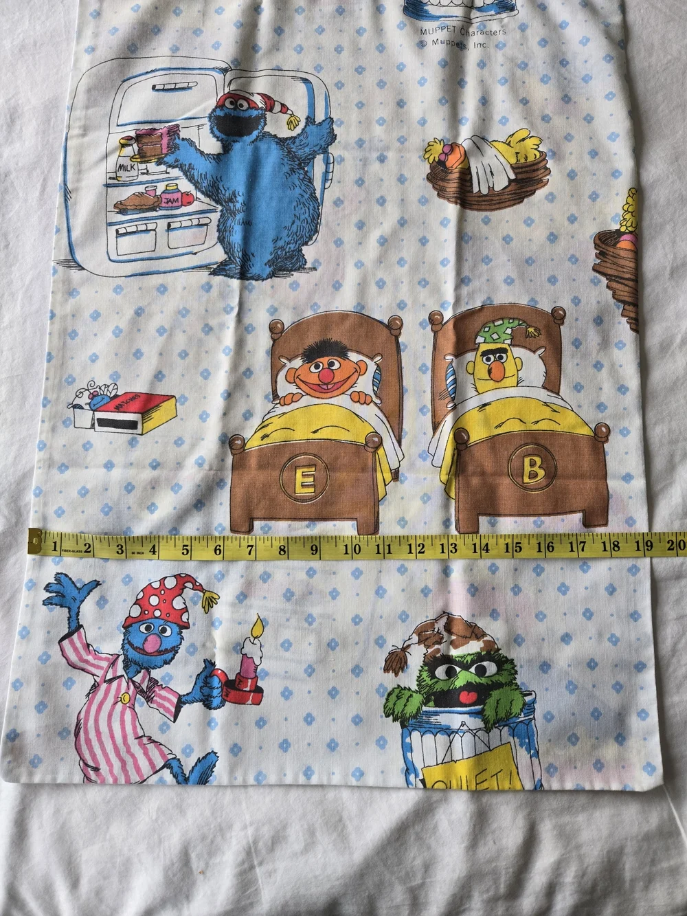 Children's Sesame Street Pillowcase in White with Multicolor Characters